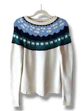 Topshop Knitted Sheep Yoke Wool Blend Jumper Size 4